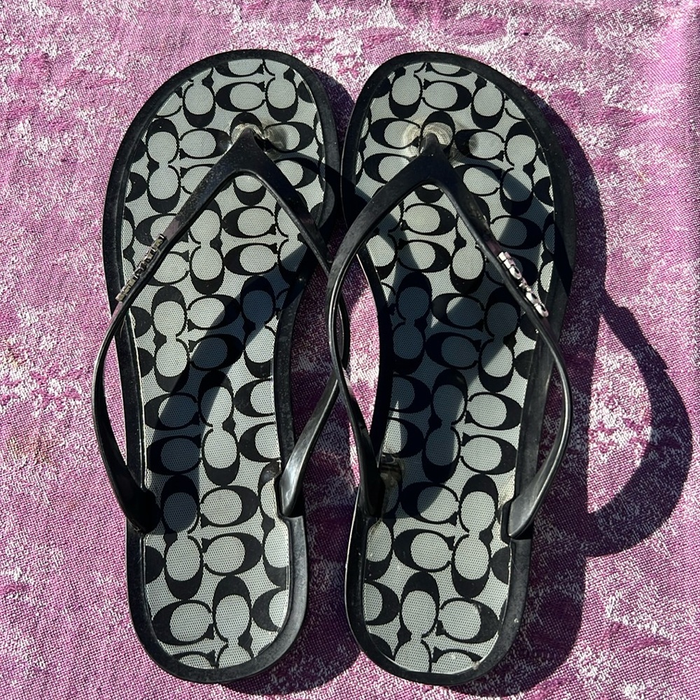 Coach Black Flip Flops, women’s size 9B